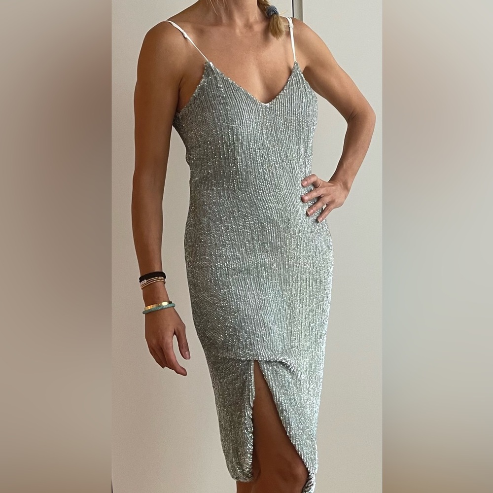 New Retrofete Sequin Silver Dress with tags.